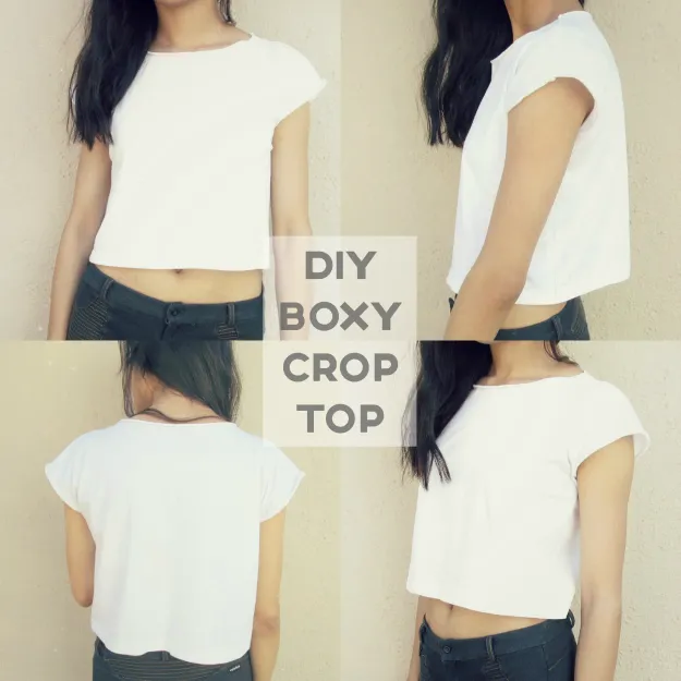 how to cut a t-shirt to make it boxy