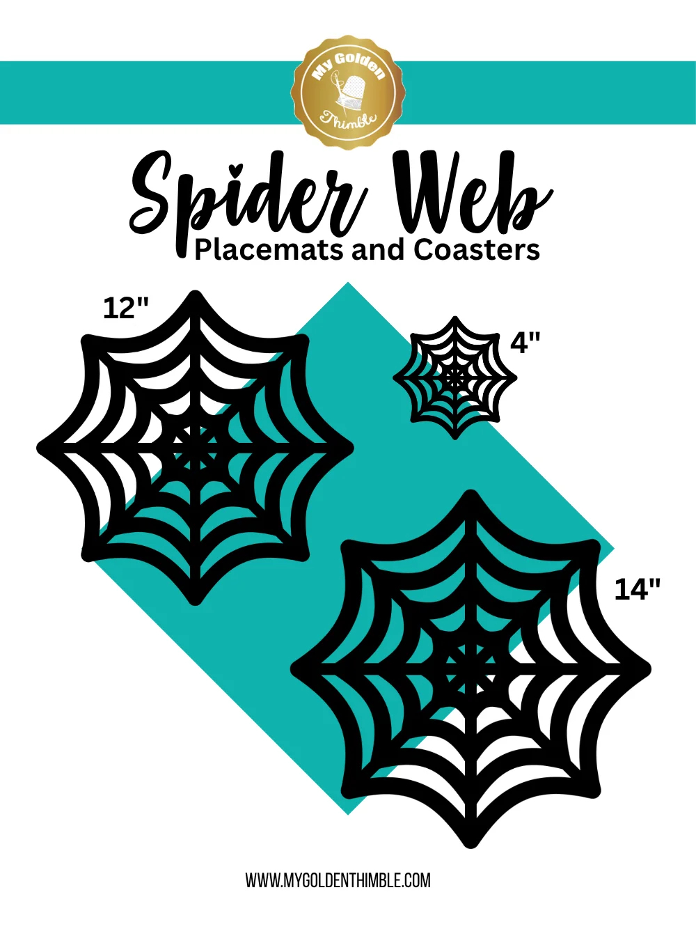 No-Sew Spider Web Placemats and Coasters Template