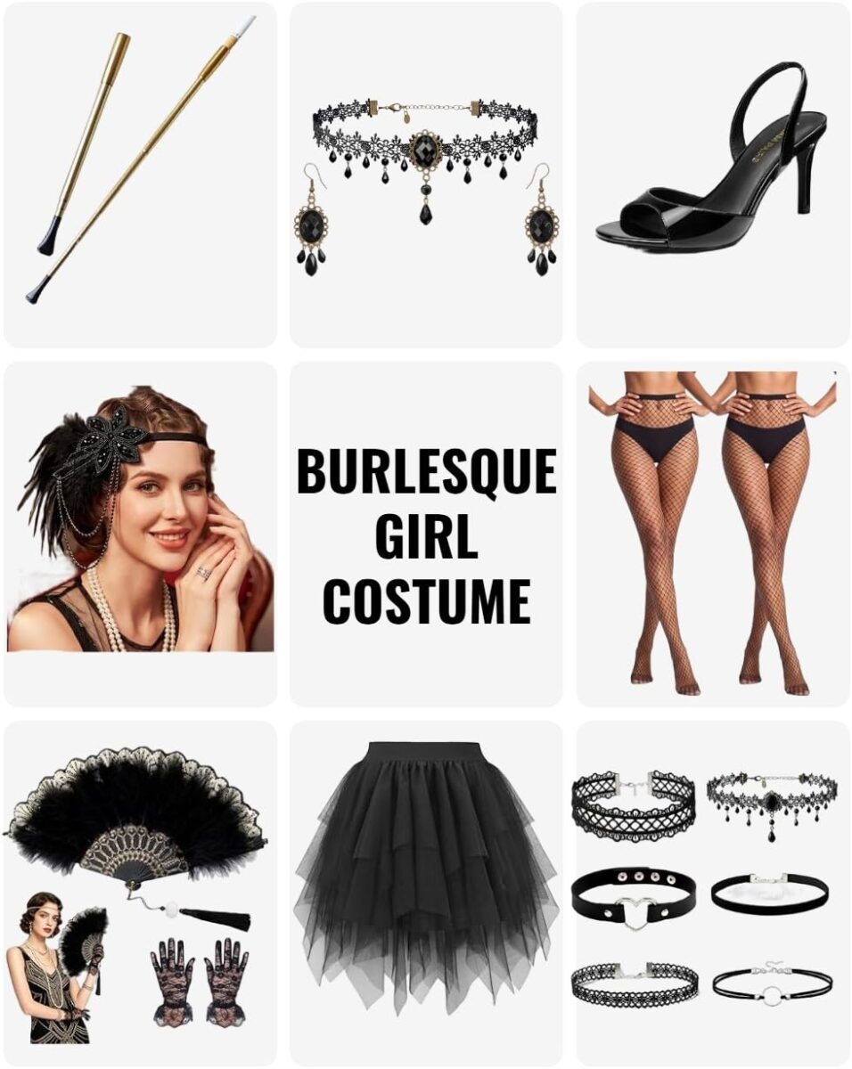 Burlesque girl costume DIY accesories