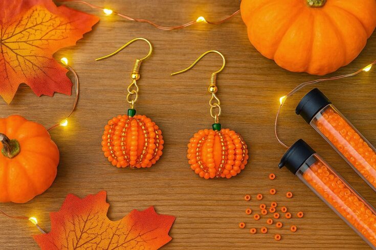 Image for How to Make Beaded Pumpkin Earrings