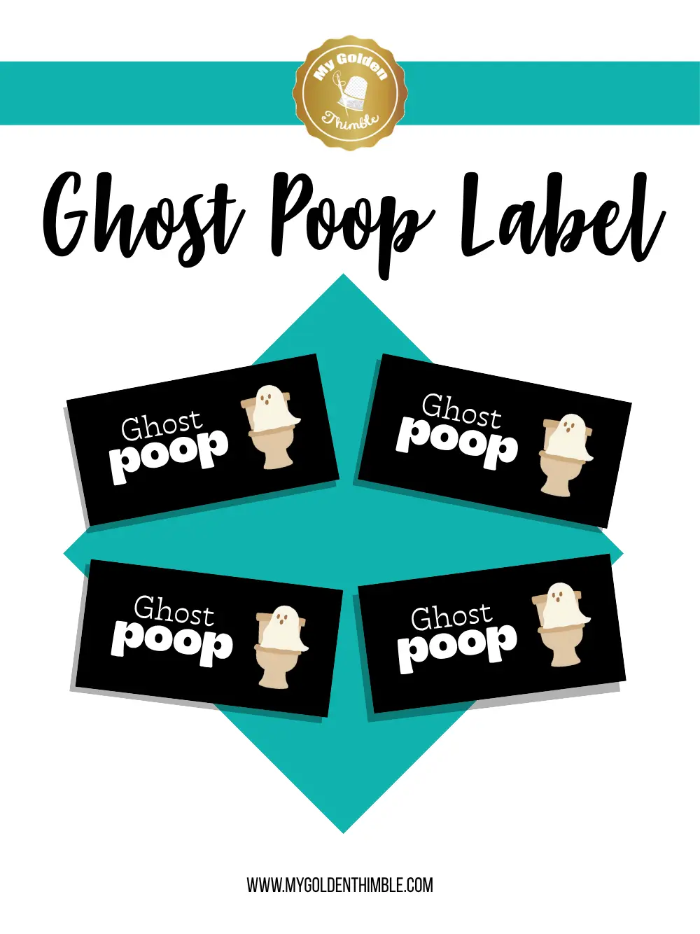 Labels for favors with the leyend "Ghost Poop"