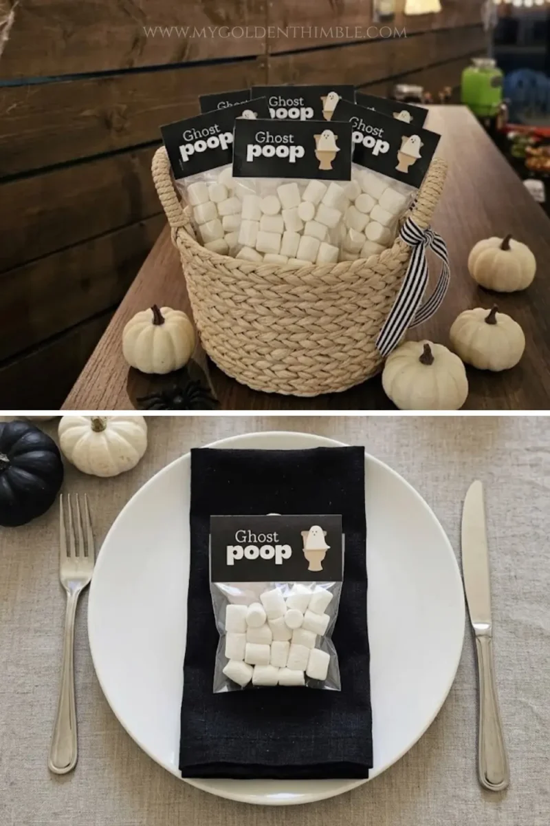 options for displaying the ghost poop treat bags