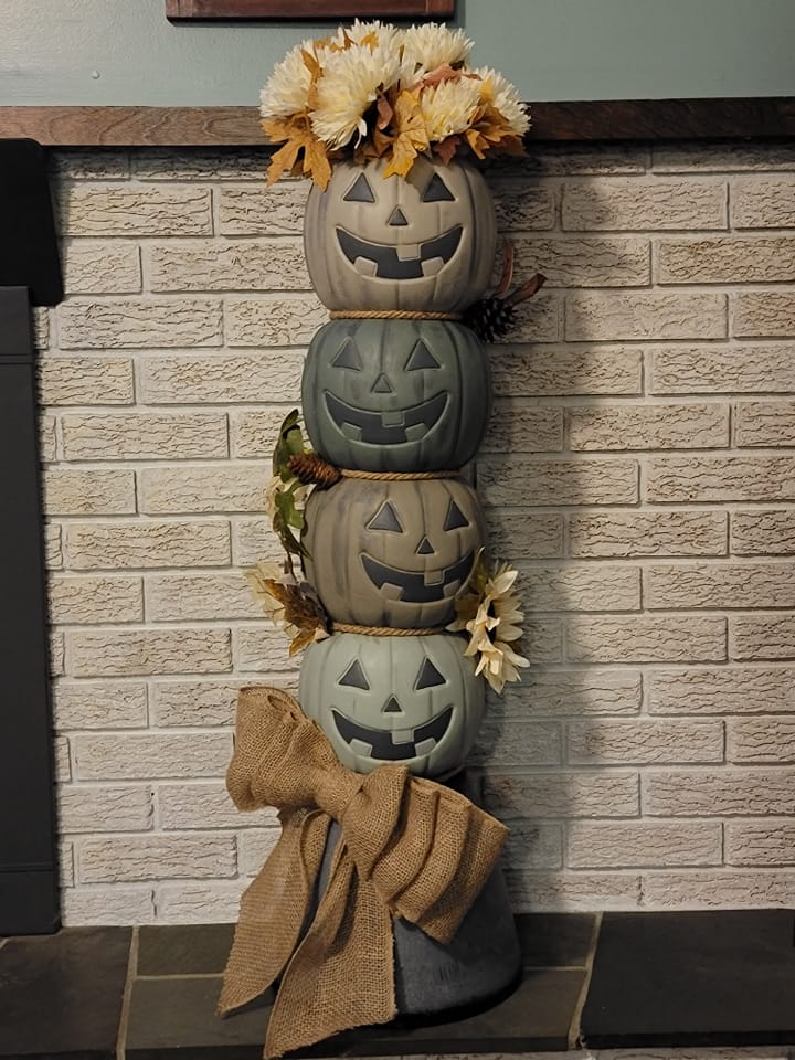 Image for Stacked Chalky Looking Pumpkin Buckets